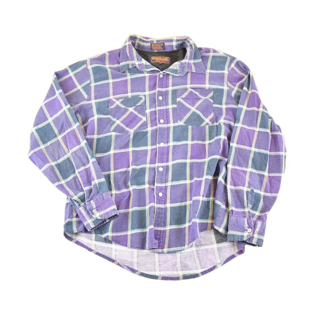 Vintage 90s Plaid Button Up Shirt, Men's XL Purple Flannel from propervintagecanada