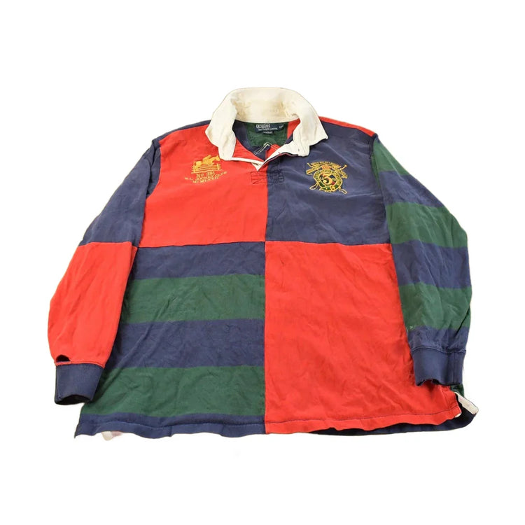 Vintage 90s Polo Ralph Lauren Rugby Shirt, Men's 2XL Color Block from propervintagecanada