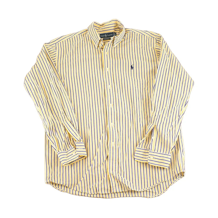Vintage 90s Polo Ralph Lauren Striped Button-Up Shirt, Men's L from propervintagecanada