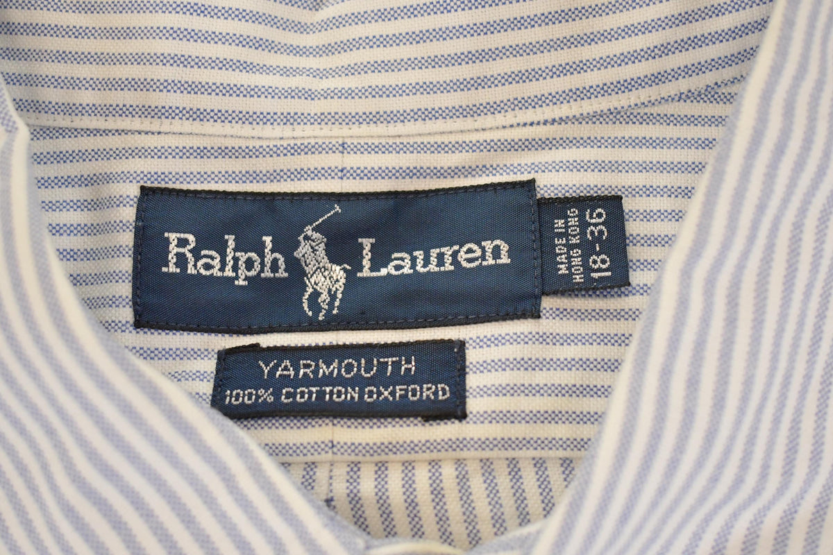 Vintage 90s Polo Ralph Lauren Striped Button-Up Shirt, Men's XXL from propervintagecanada