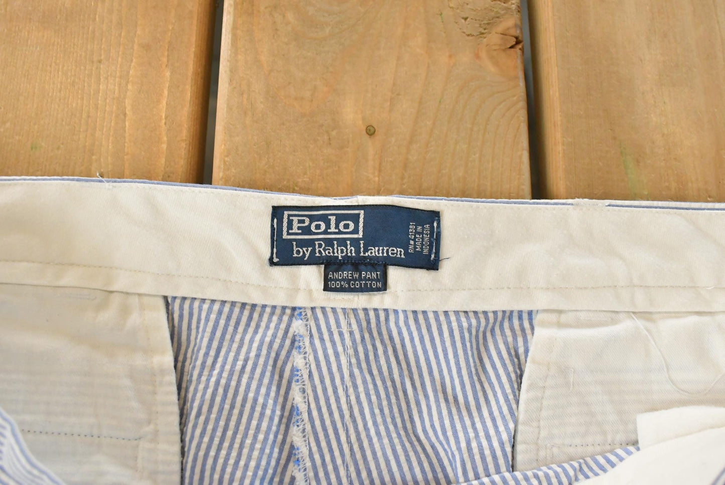 Vintage 90s Polo Ralph Lauren Striped Trousers, Men's 38x26 from propervintagecanada