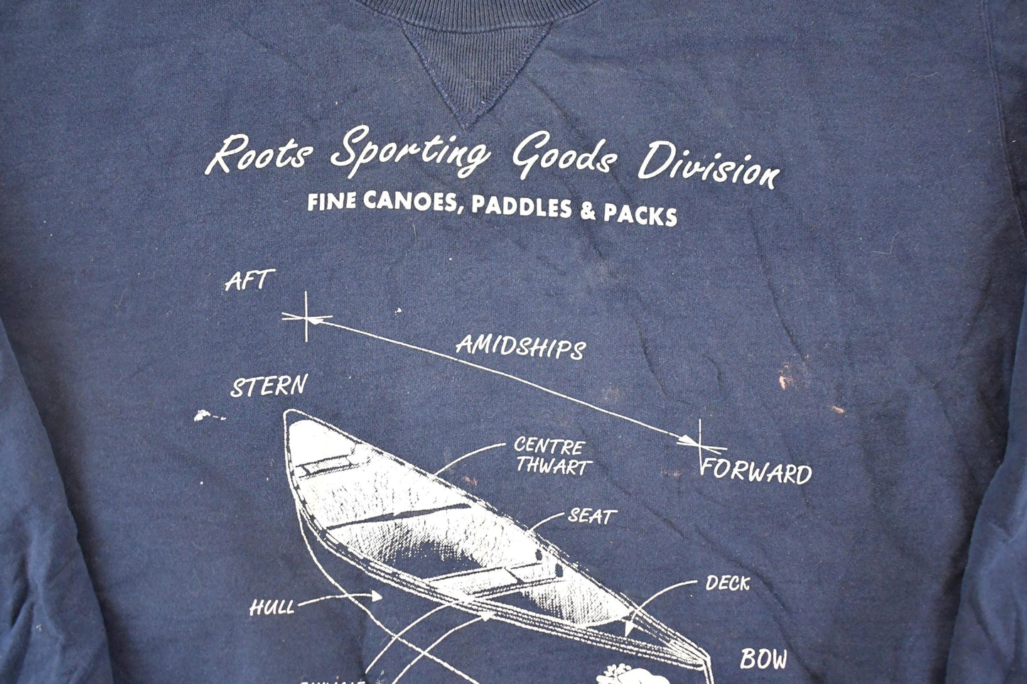 Vintage 90s Roots Sporting Goods Sweatshirt, Canoe Graphic Men's XL from propervintagecanada
