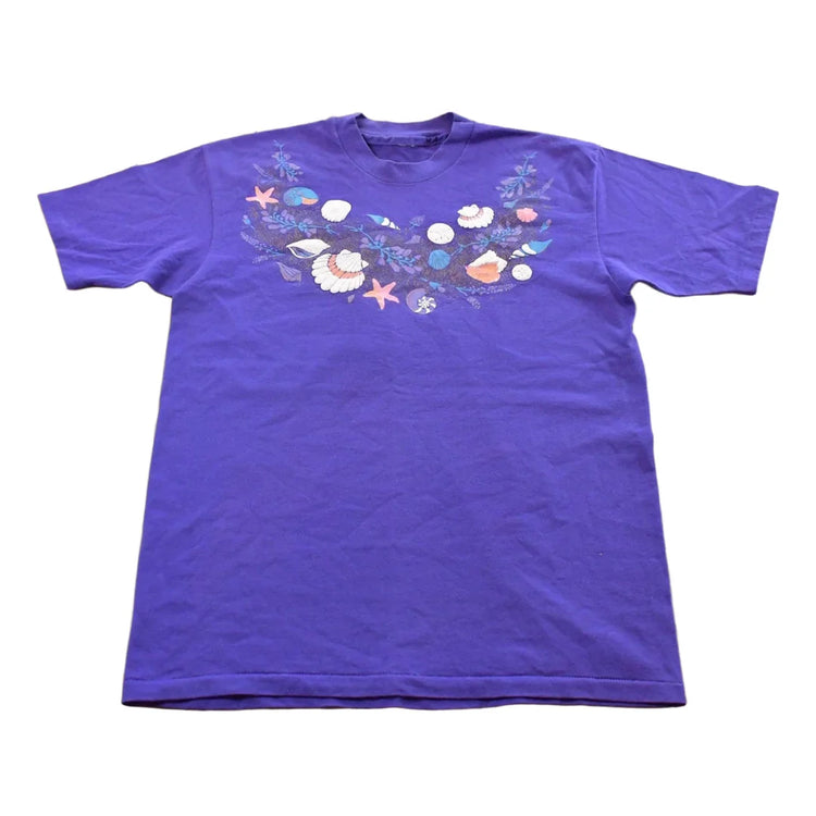 Vintage 90s Sea Shells Beach Graphic T-Shirt Men's L from propervintagecanada