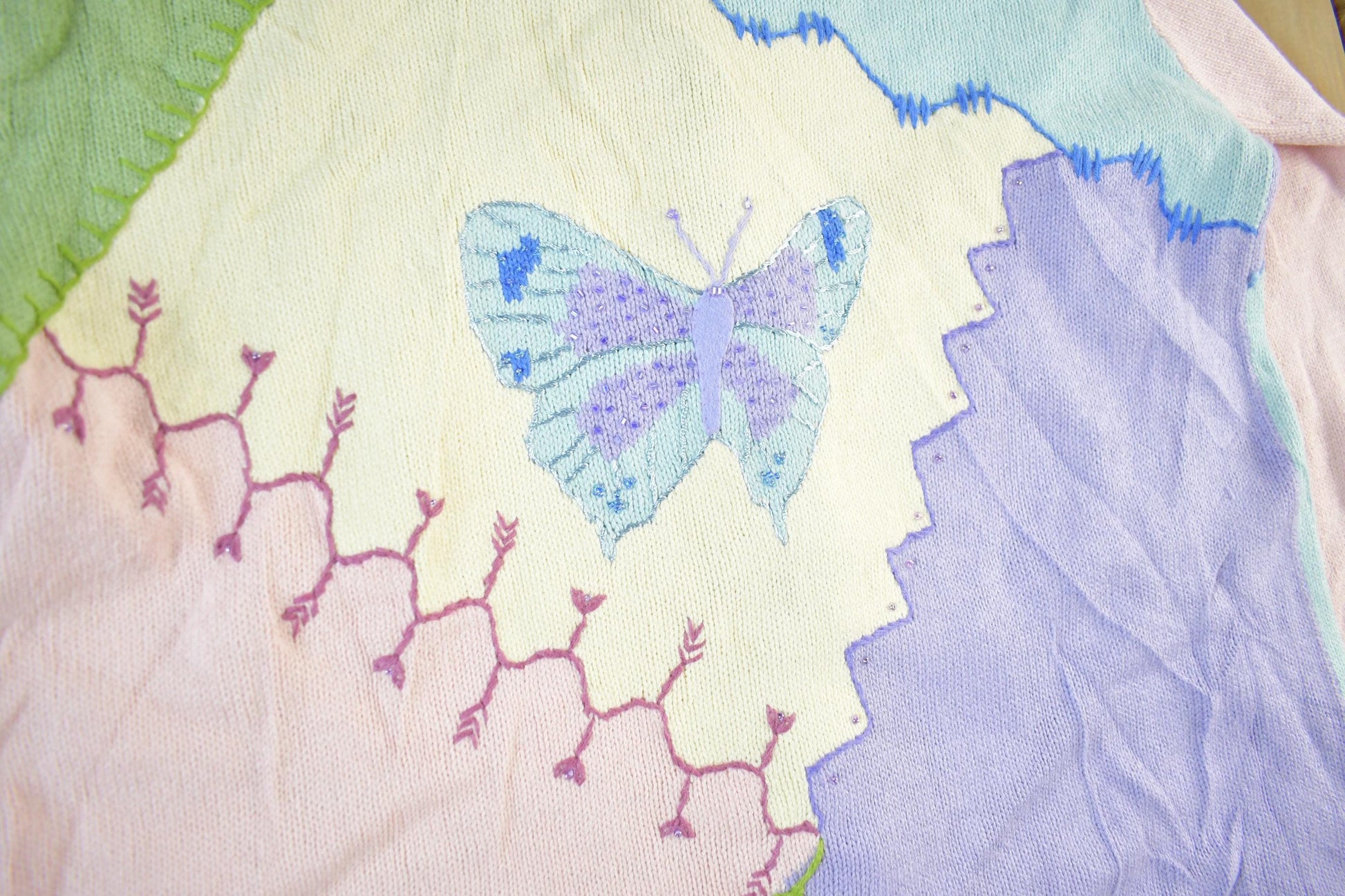 Vintage 90s Storybook Knits Embroidered Cardigan Womens M from propervintagecanada