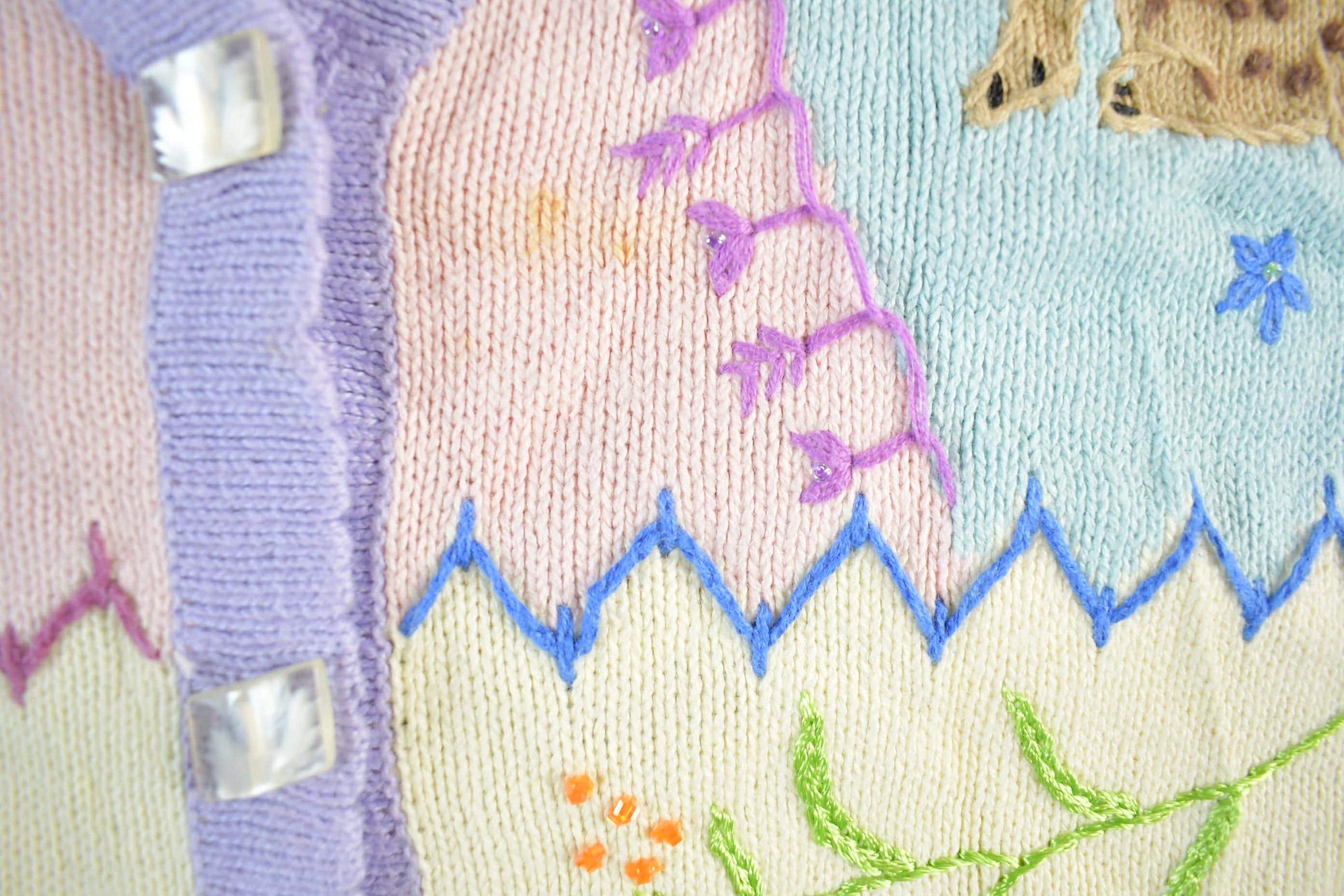 Vintage 90s Storybook Knits Embroidered Cardigan Womens M from propervintagecanada