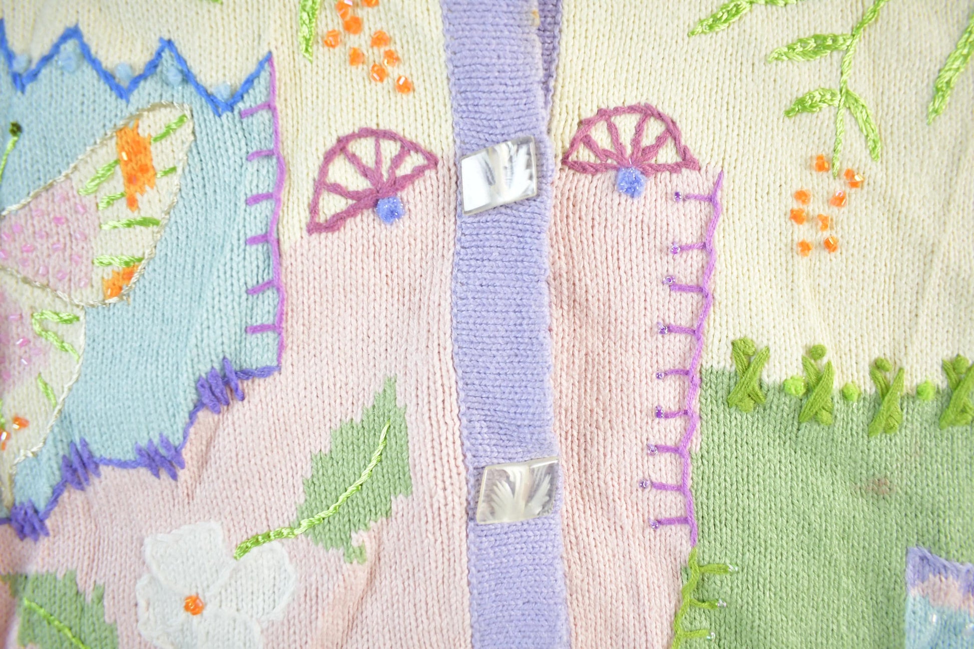 Vintage 90s Storybook Knits Embroidered Cardigan Womens M from propervintagecanada