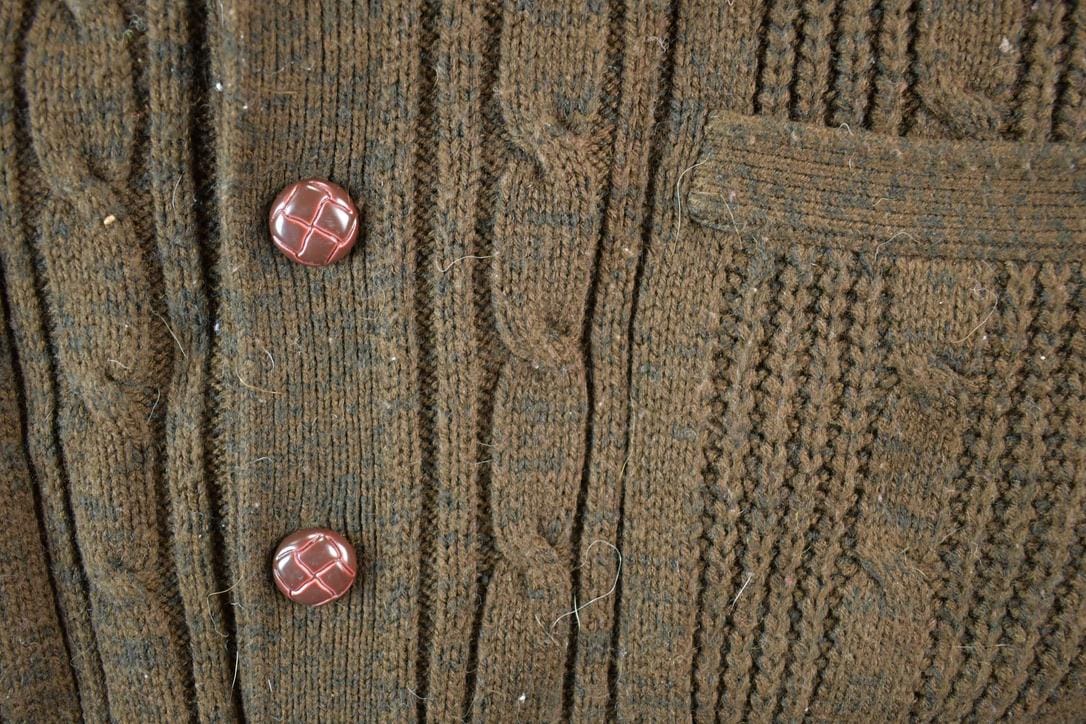 Vintage 90s Towncraft Cable Knit Sweater Vest Mens Large from propervintagecanada