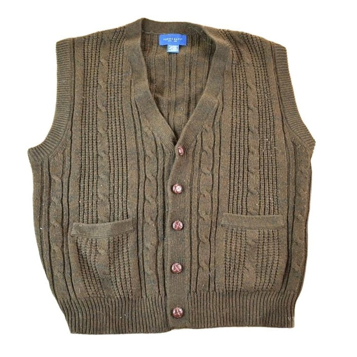 Vintage 90s Towncraft Cable Knit Sweater Vest Mens Large from propervintagecanada