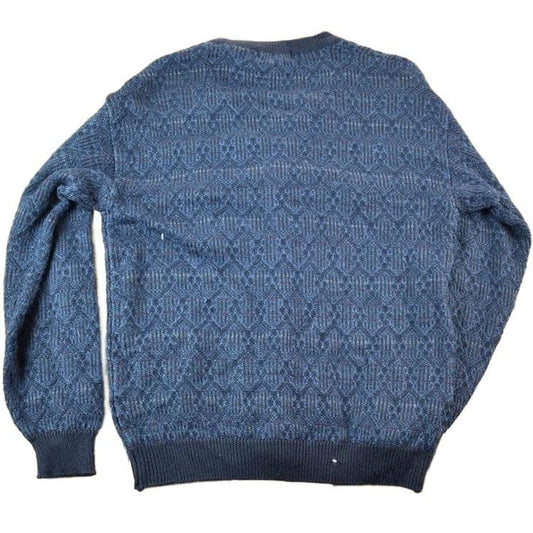 Vintage 90s Towncraft Cardigan: Embroidered Patchwork Knit Mens M from propervintagecanada