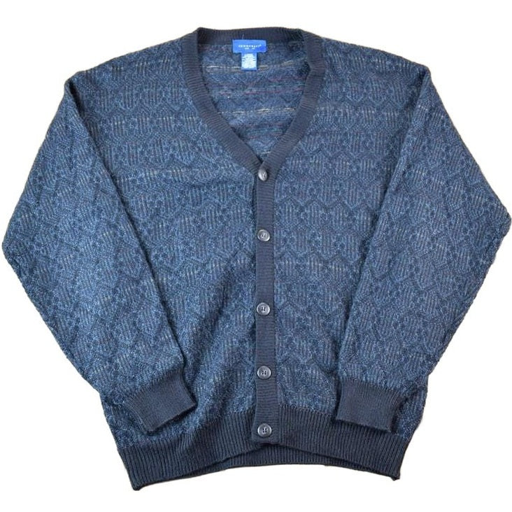 Vintage 90s Towncraft Cardigan: Embroidered Patchwork Knit Mens M from propervintagecanada