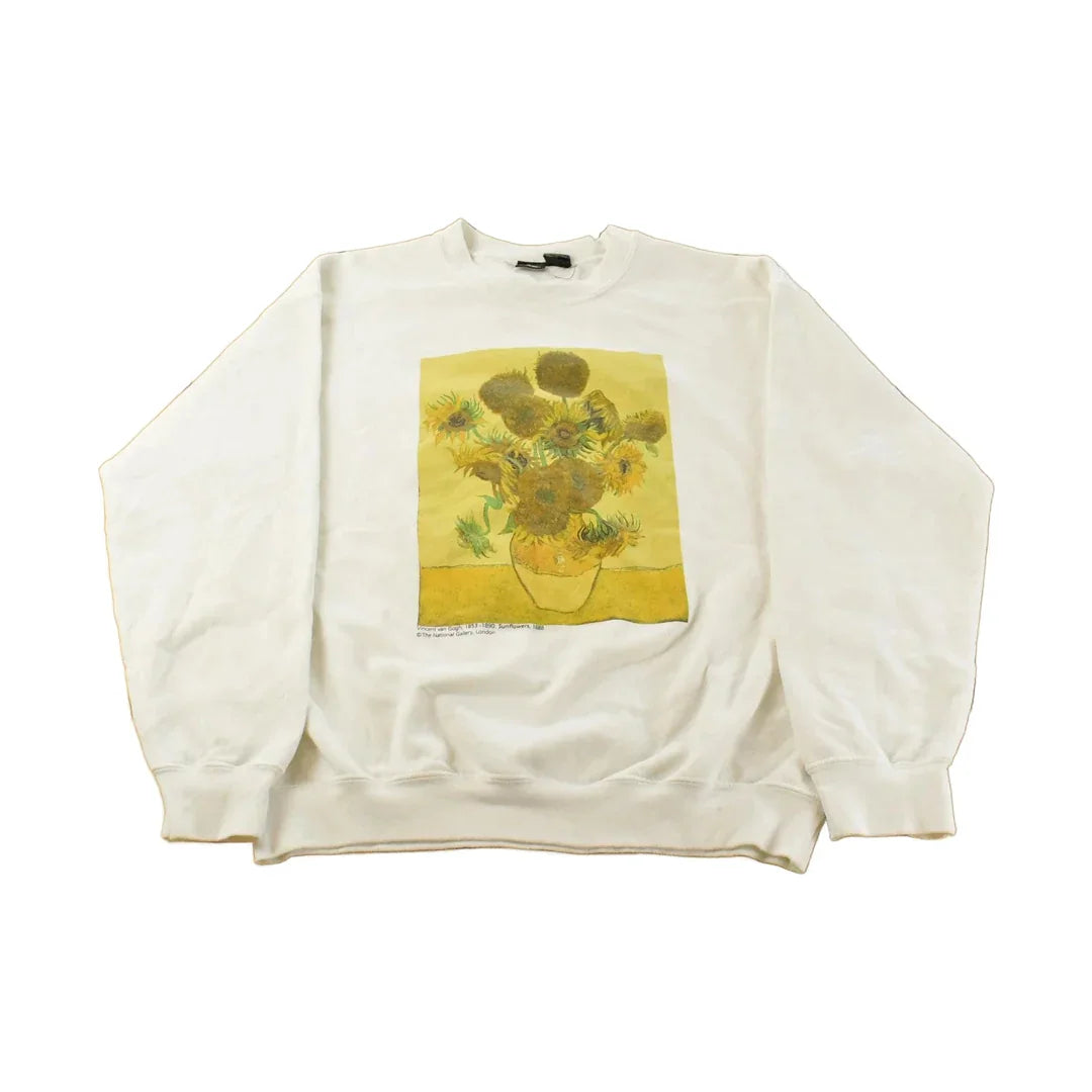 Vintage 90s Van Gogh Sunflowers Crewneck Sweatshirt, National Gallery, Made in UK from propervintagecanada