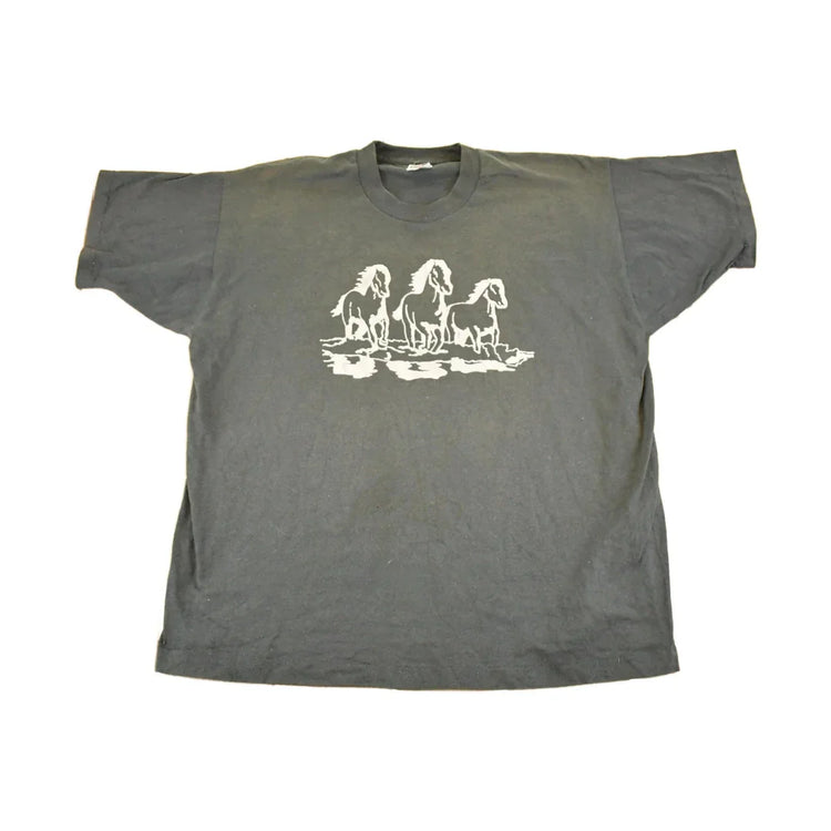 Vintage 90s Wild Horses Graphic T-Shirt, Men's XL, Single Stitch, Made in USA from propervintagecanada