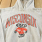 Vintage 90s Wisconsin Badgers Hoodie Sweatshirt Men's M Made in USA Collegiate Sweater from propervintagecanada