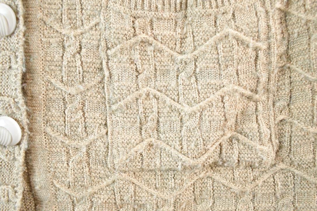 Vintage 90s Wool Knit Cardigan Vest Chunky Button Up Women's S from propervintagecanada