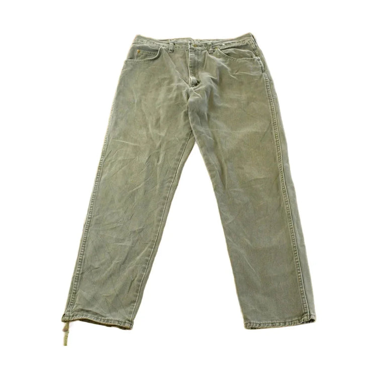 Vintage 90s Wrangler Green Denim Jeans, Men's 34x30 from propervintagecanada