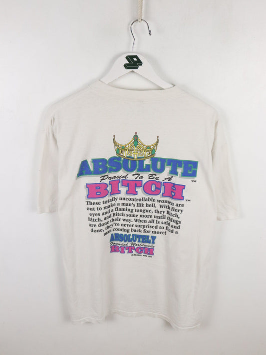 Vintage Absolute Bitch T Shirt Mens XL White