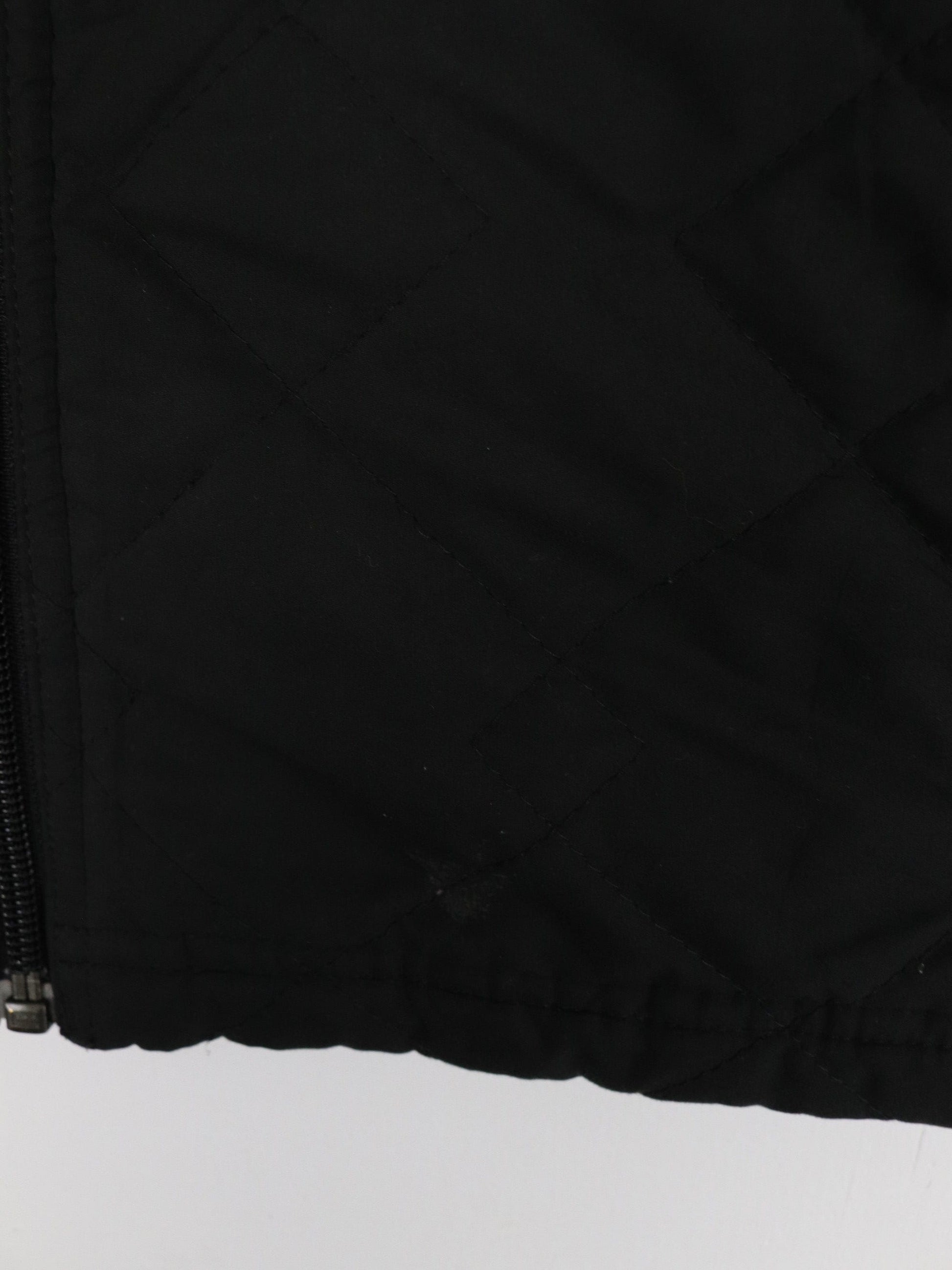 Vintage Adidas Jacket Womens Small Black Quilt Y2K Coat from propervintagecanada