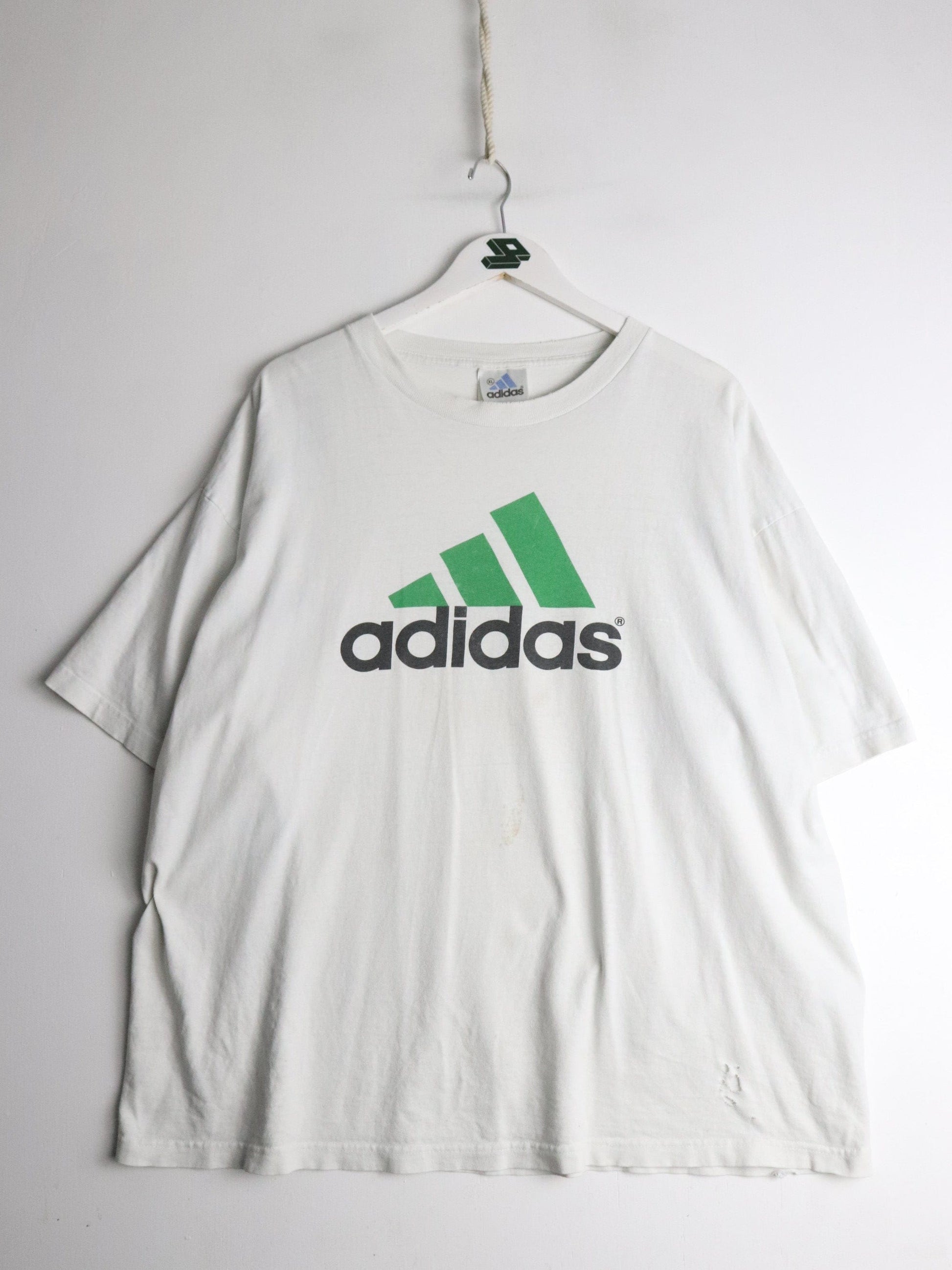 Vintage Adidas T Shirt Mens XL White Triferg from propervintagecanada