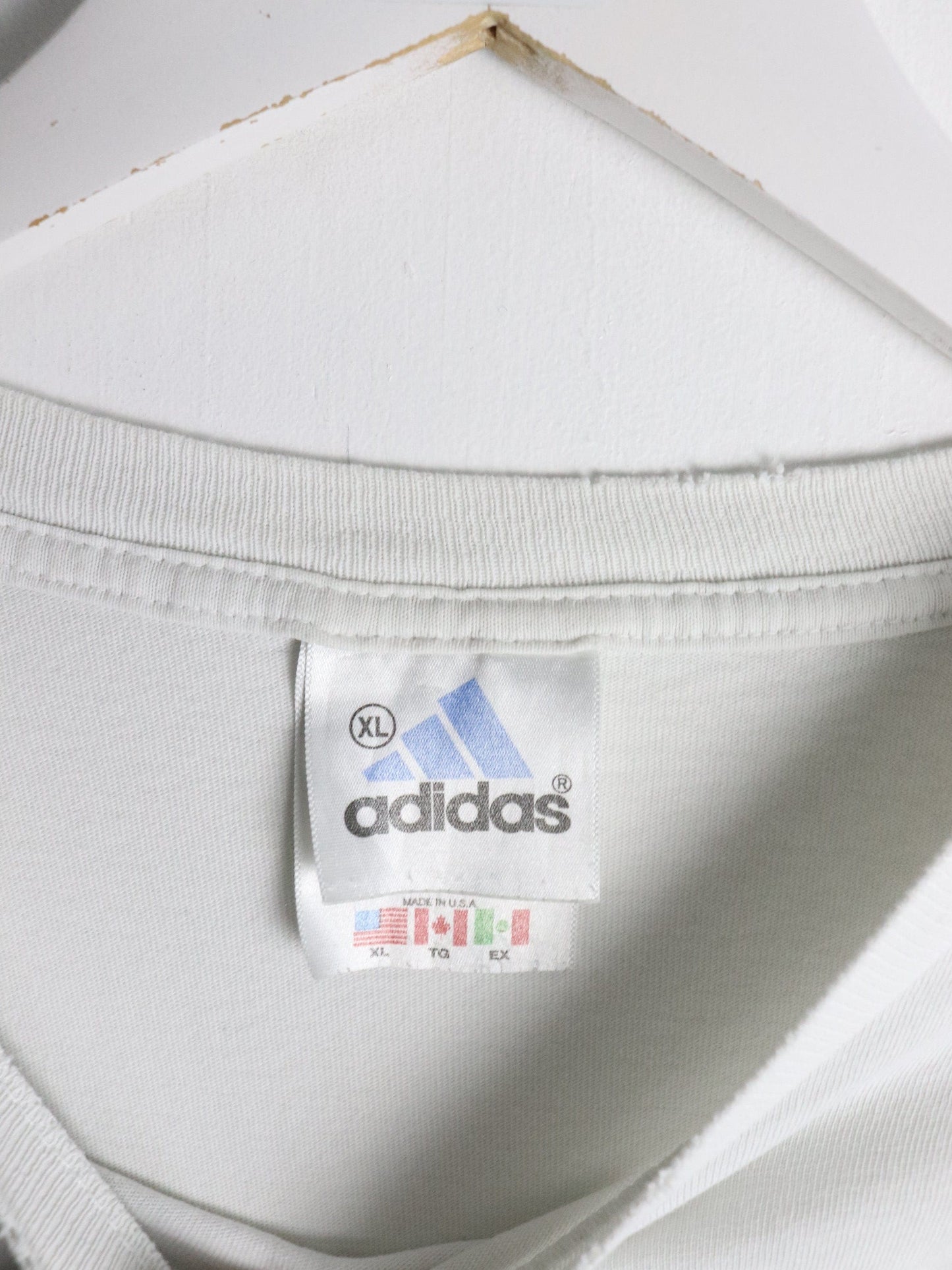 Vintage Adidas T Shirt Mens XL White Triferg from propervintagecanada