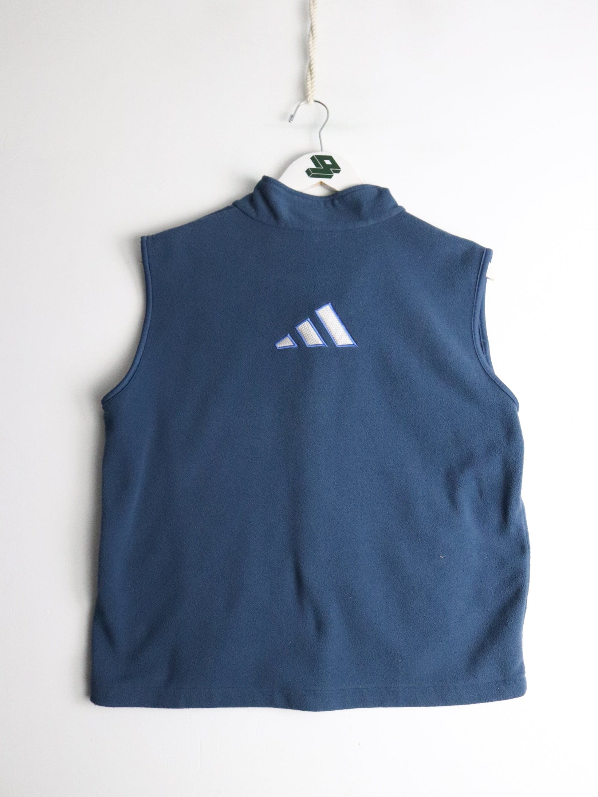 Vintage Adidas Vest Youth Large Blue Fleece