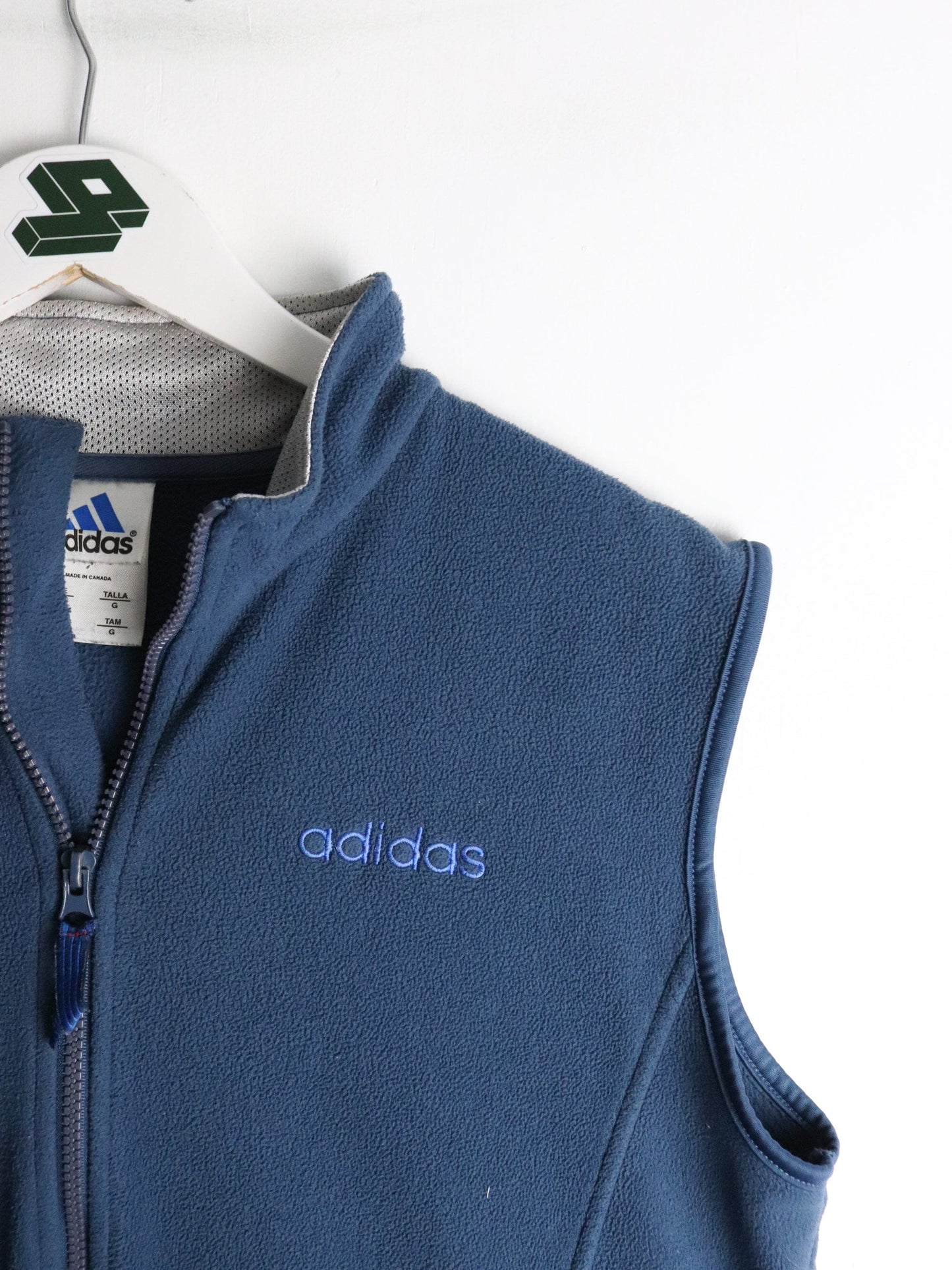 Vintage Adidas Vest Youth Large Blue Fleece