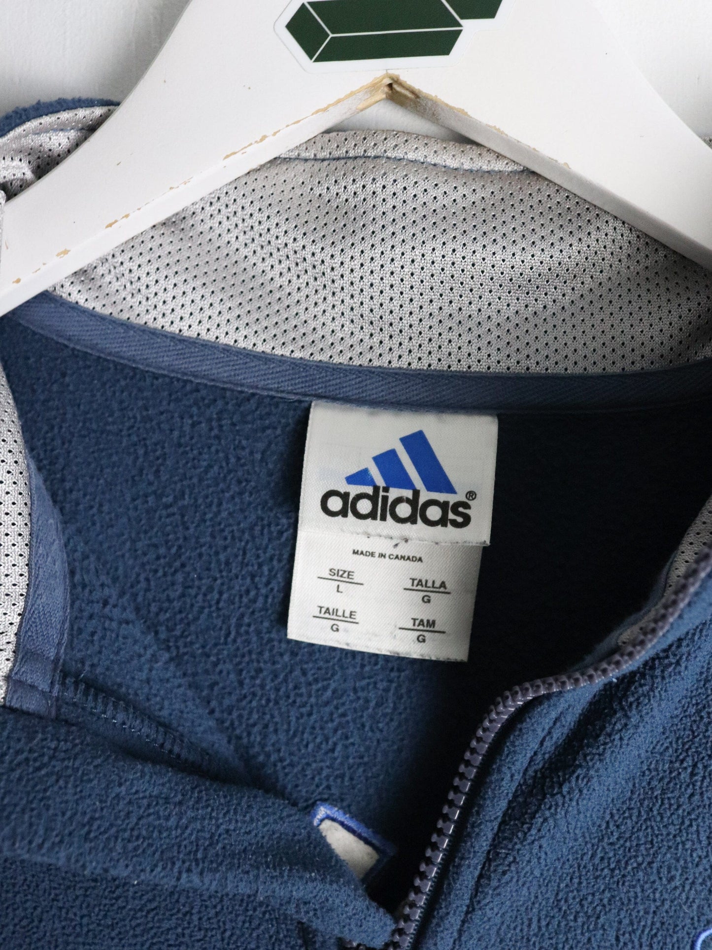 Vintage Adidas Vest Youth Large Blue Fleece