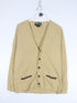 Vintage Adonis Sweater Fits Mens Small Beige Wool Knit Cardigan from propervintagecanada