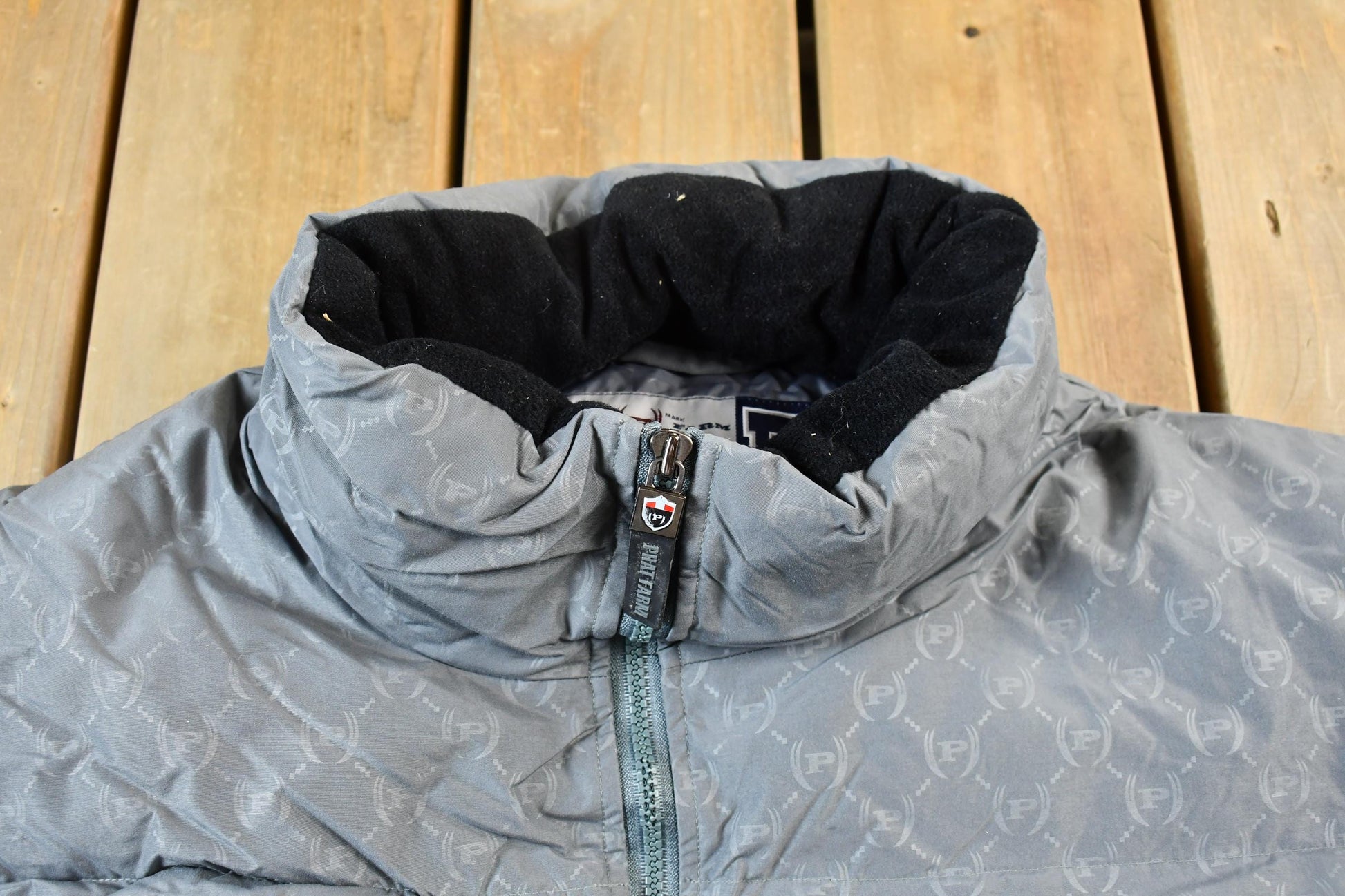 Vintage All Over Print Phat Farm Y2K Winter Puffer Jacket Men's 2XL from propervintagecanada