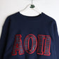 Vintage Alpha Omicron Pi Sweatshirt Mens Large Blue College from propervintagecanada