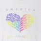 Vintage America T Shirt Mens XL White 90s Heart USA