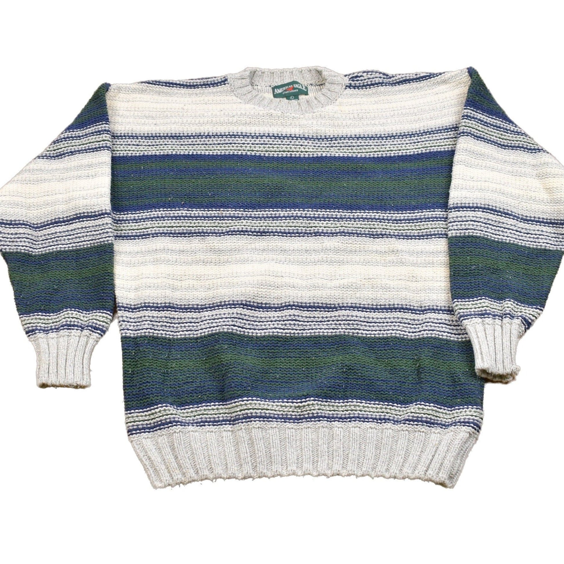 Vintage American Eagle Striped Knitted Sweater Men's Large from propervintagecanada