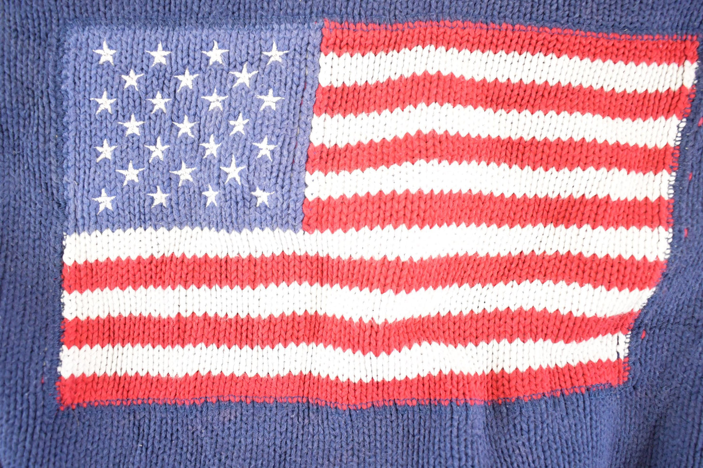 Vintage American Flag Knit Sweater, Y2K Patriotic Pullover, Women's Medium from propervintagecanada