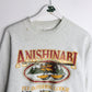 Vintage Anishinabi Fishing Lodge Sweatshirt Mens Medium Grey 90s from propervintagecanada