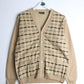 Vintage Ansett Sweater Mens Small Beige Knit Cardigan Wool from propervintagecanada
