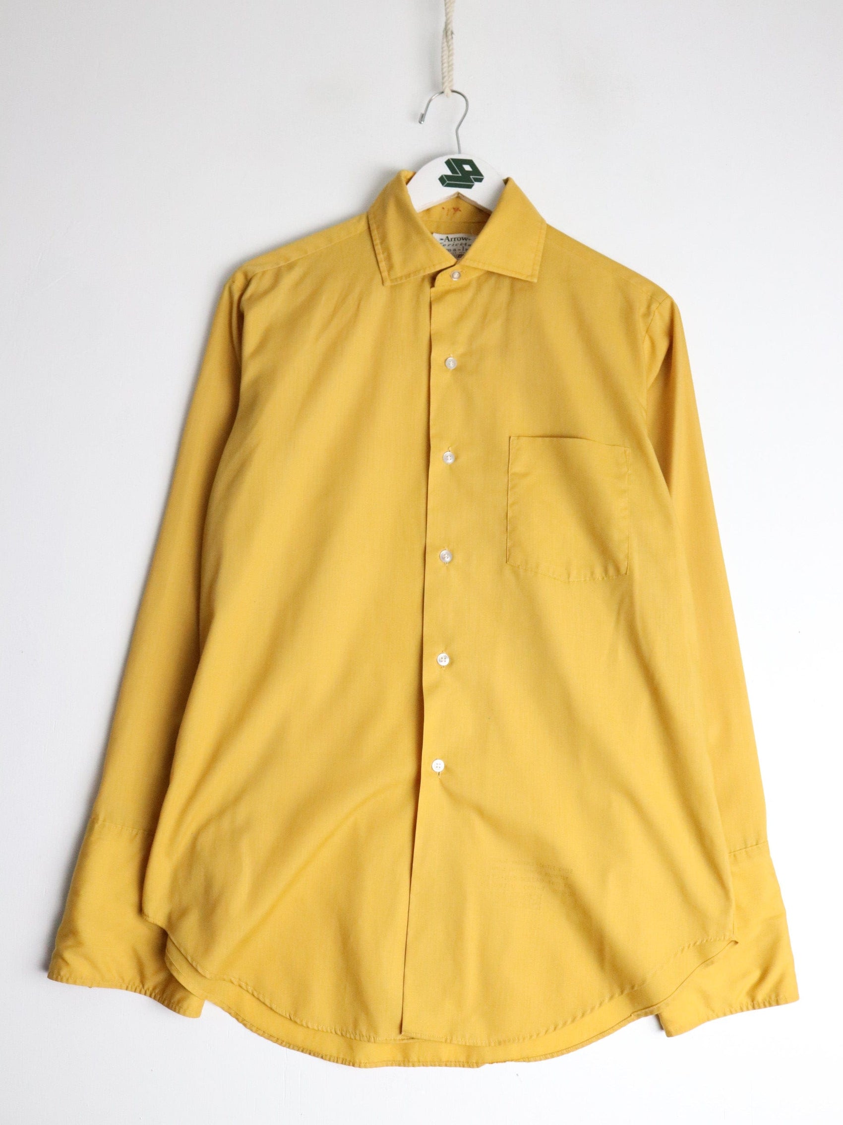 Vintage Arrow Shirt Mens Medium Yellow Button Up