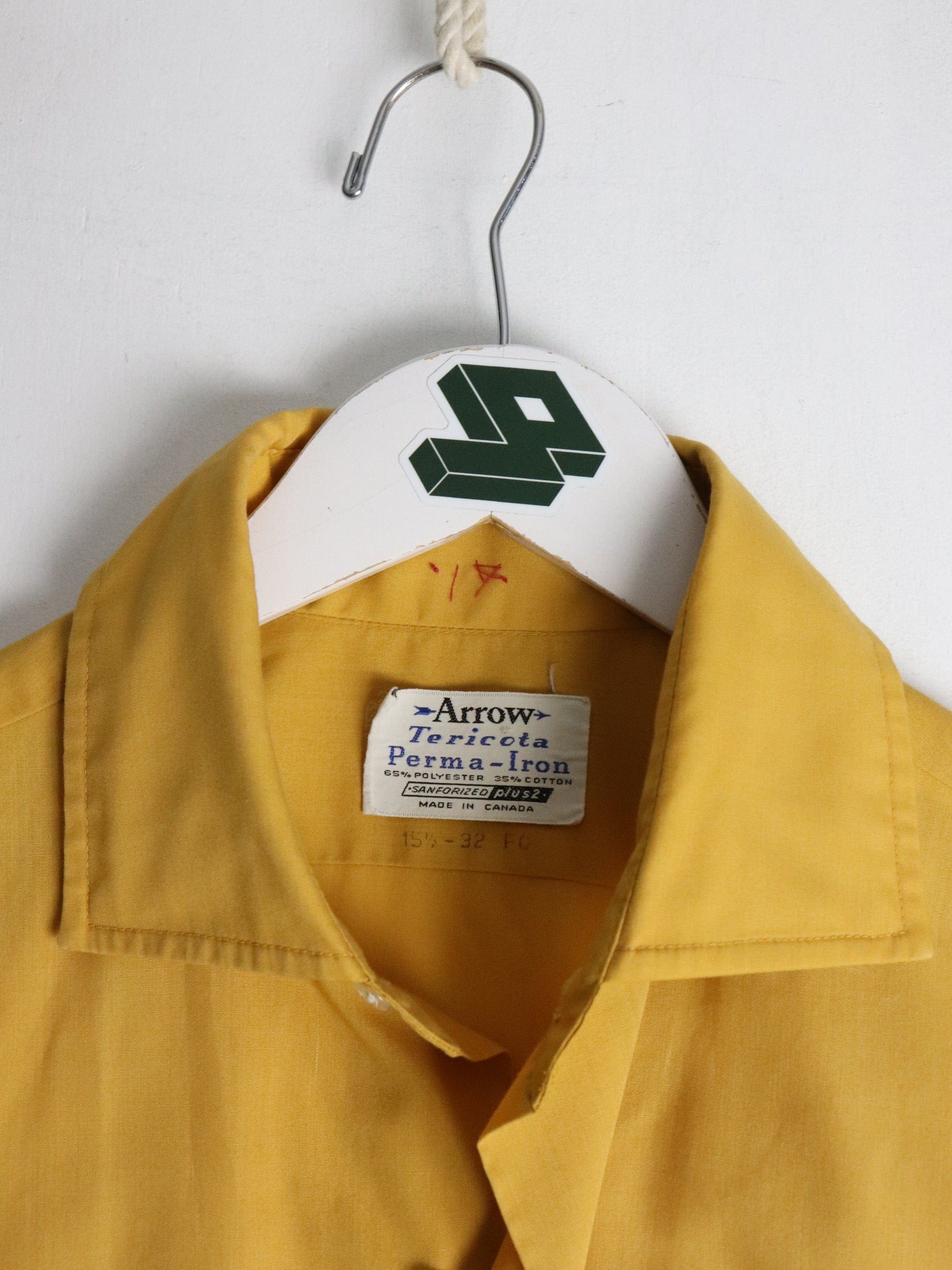 Vintage Arrow Shirt Mens Medium Yellow Button Up from propervintagecanada