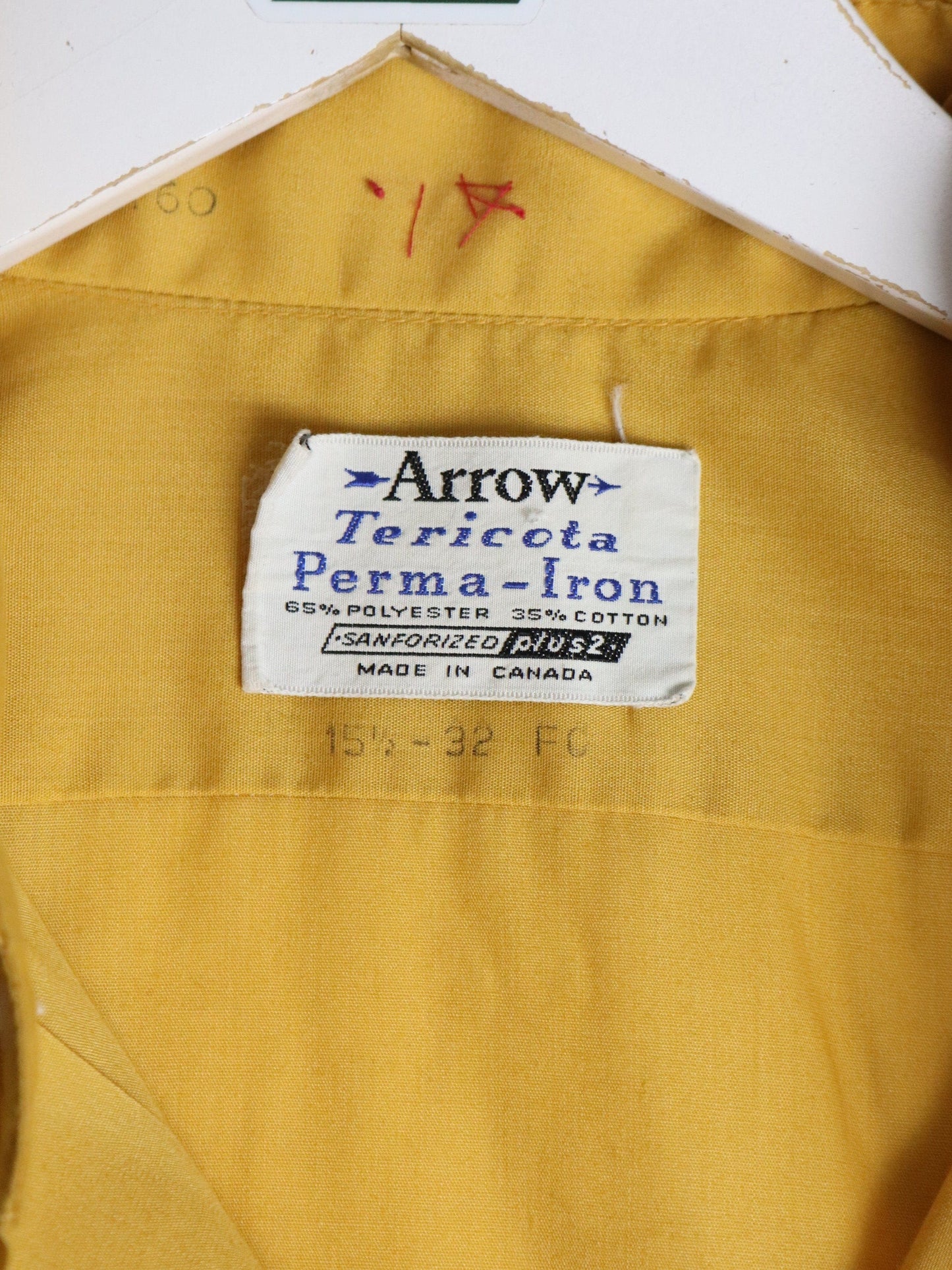 Vintage Arrow Shirt Mens Medium Yellow Button Up from propervintagecanada