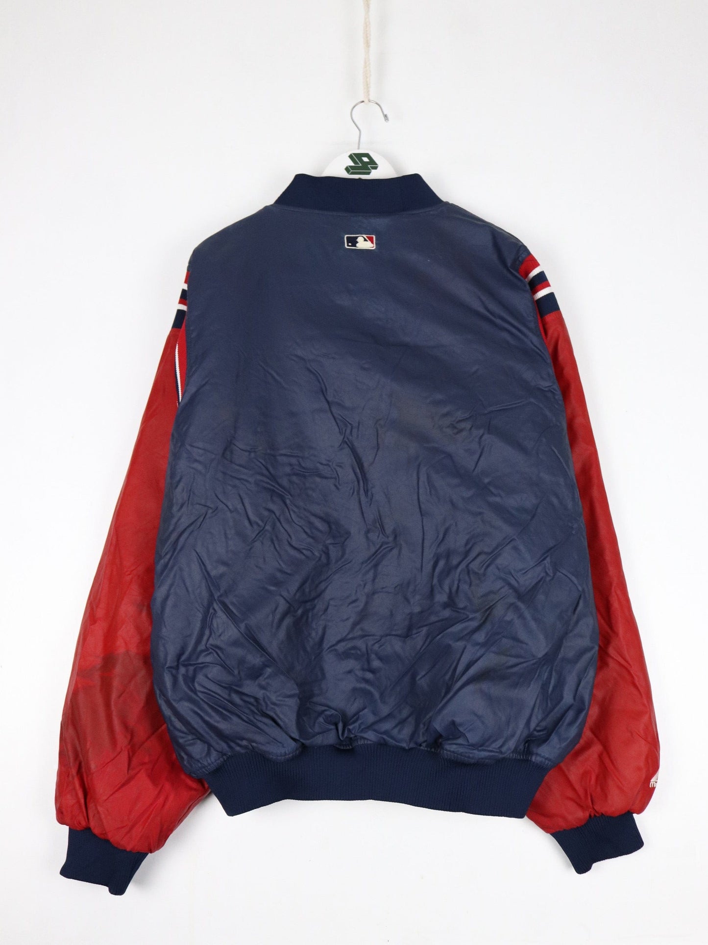 Vintage Atlanta Braves Jacket Mens 2XL Blue Wax Cost MLB Varsity Bomber from propervintagecanada