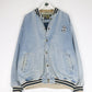Vintage B.U.M. Equipment Jacket Mens Large Blue Denim Varsity from propervintagecanada
