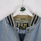 Vintage B.U.M. Equipment Jacket Mens Large Blue Denim Varsity from propervintagecanada