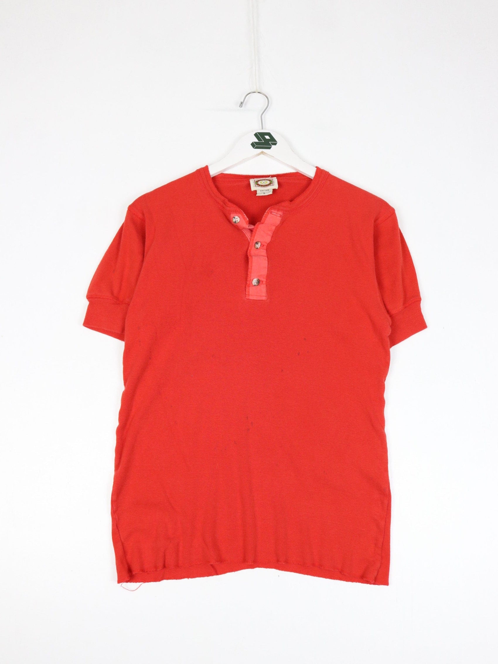 Vintage Banana Republic Shirt Womens Large Red Henley 90s