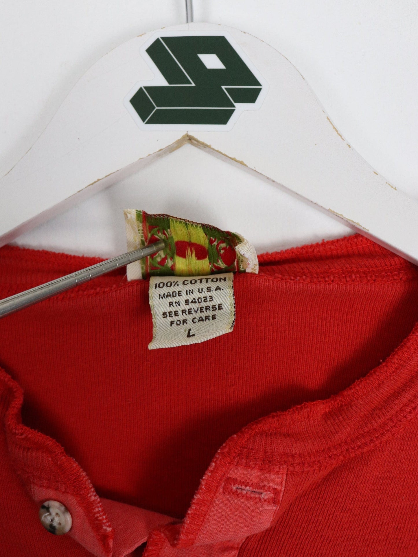 Vintage Banana Republic Shirt Womens Large Red Henley 90s from propervintagecanada