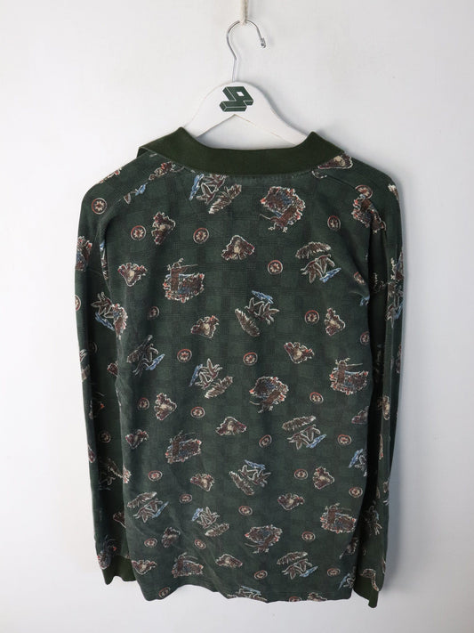 Vintage Barking Fish Shirt Mens Medium Green from propervintagecanada
