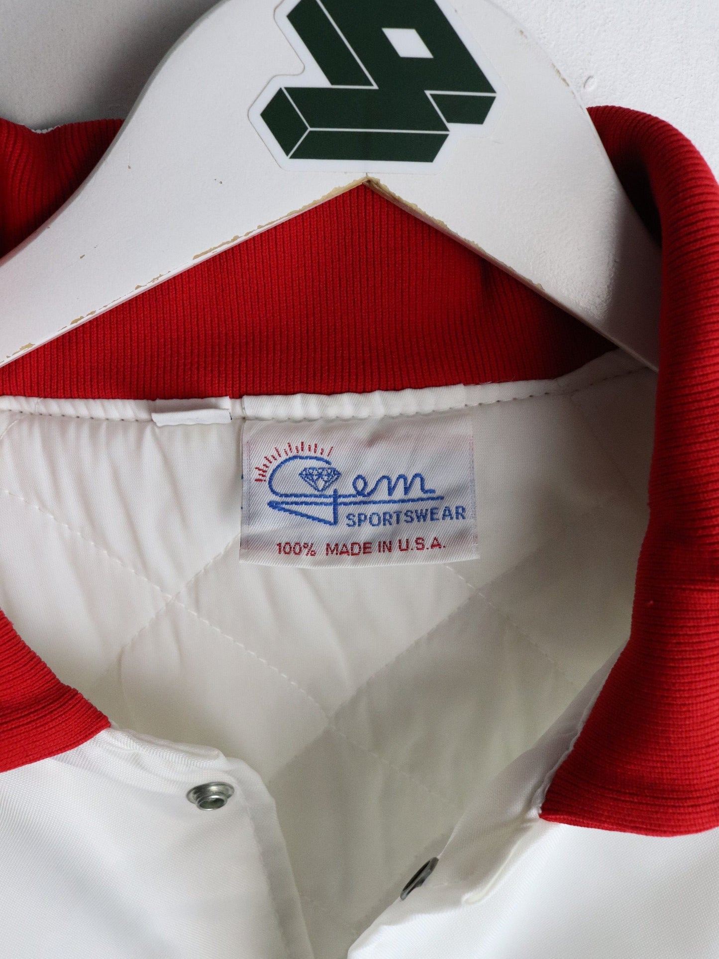 Vintage Barrington Cheerleading Jacket Adult Large White from propervintagecanada
