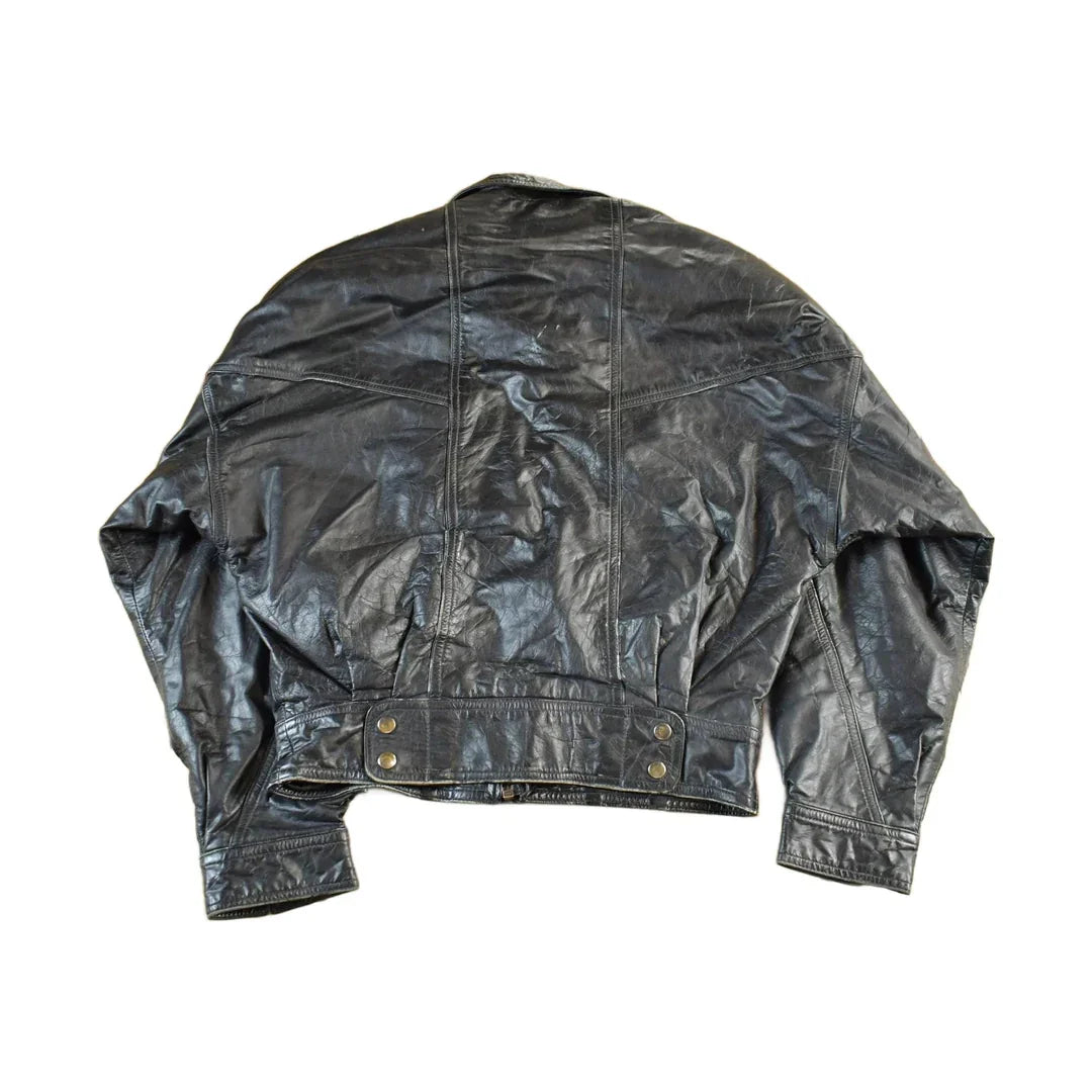 Vintage Berman's Leather Biker Jacket - 1990s Moto Style from propervintagecanada