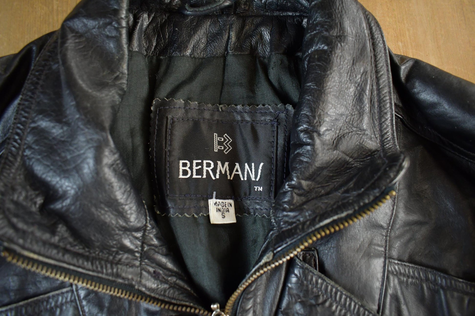 Vintage Berman's Leather Biker Jacket - 1990s Moto Style from propervintagecanada