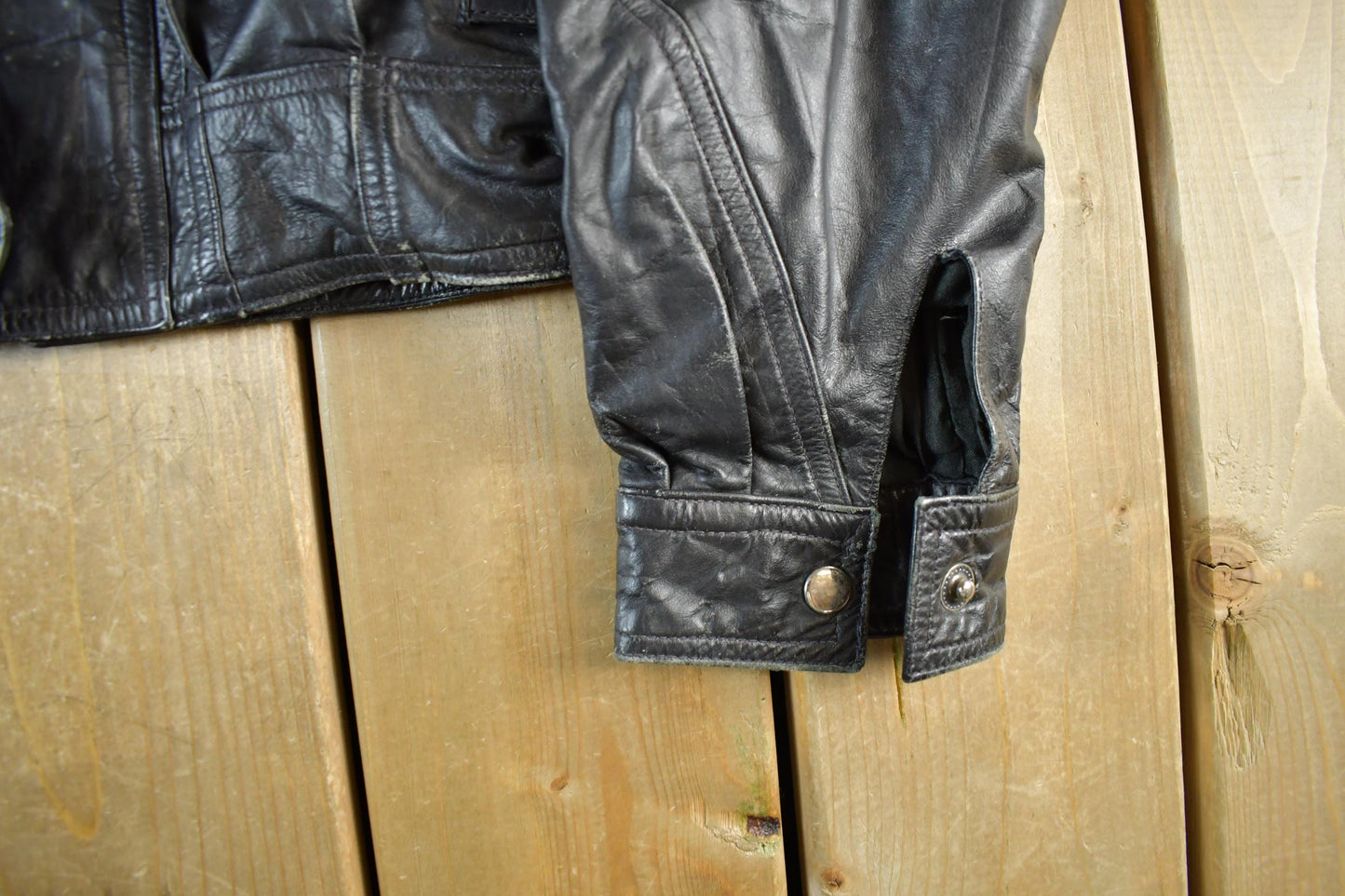 Vintage Berman's Leather Biker Jacket - 1990s Moto Style from propervintagecanada