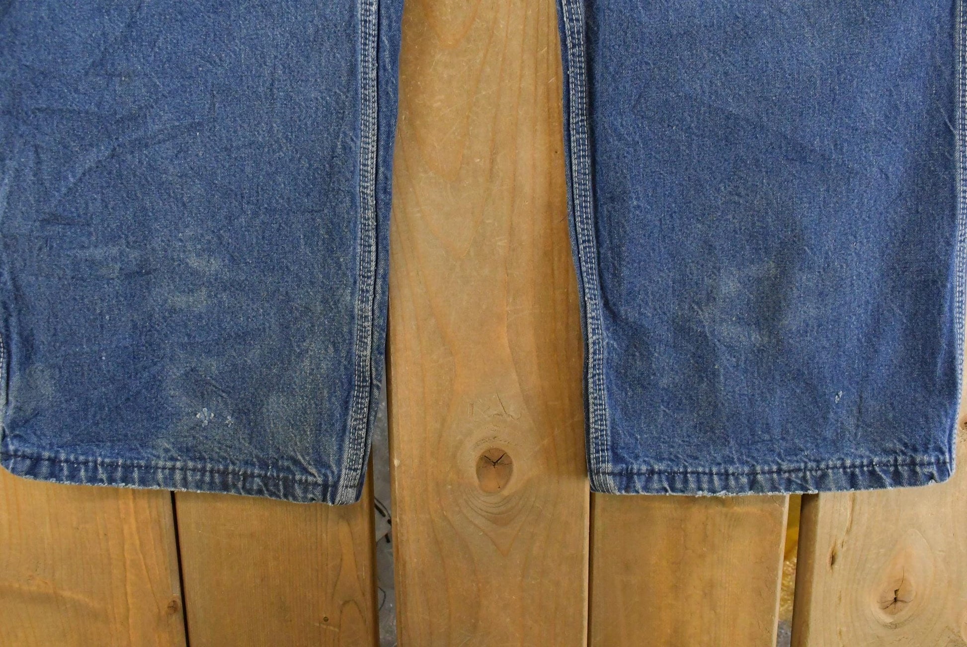 Vintage Big Smith Distressed Denim Carpenter Jeans, Men's 39x28 from propervintagecanada