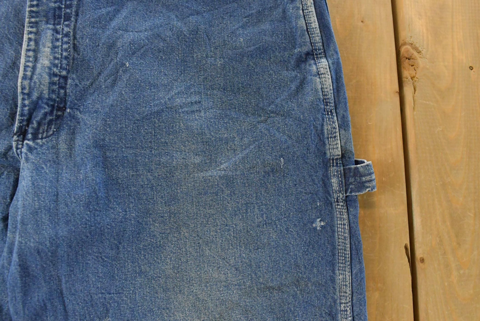 Vintage Big Smith Distressed Denim Carpenter Jeans, Men's 39x28 from propervintagecanada