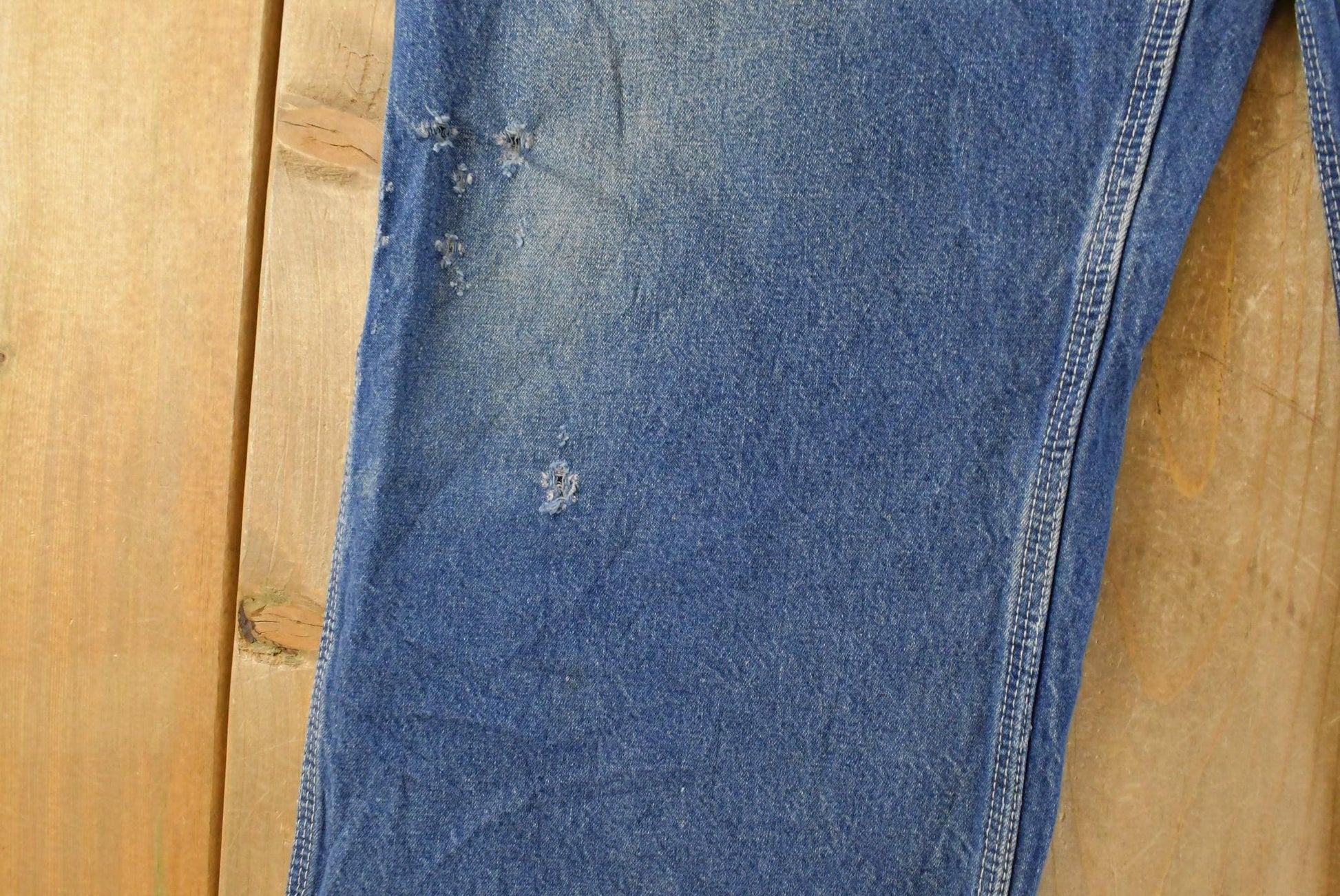 Vintage Big Smith Distressed Denim Carpenter Jeans, Men's 39x28 from propervintagecanada